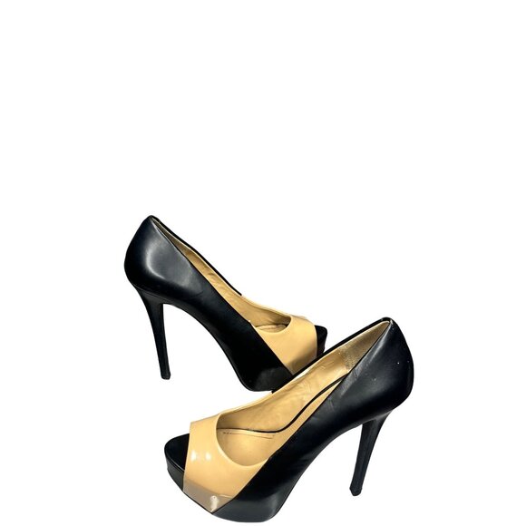 BCBGeneration Heels Size 8 1/2 Black/Beige Business Casual Classic Comfortable - Picture 16 of 16